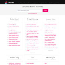 Page screenshot: Stackable  &rarr; Documentation