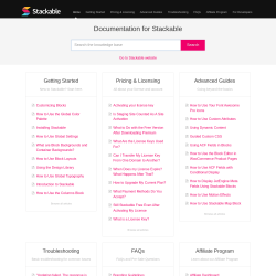 Page screenshot: Stackable  &rarr; Documentation