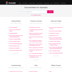 Page screenshot: Stackable  &rarr; Documentation