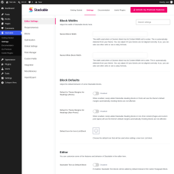 Page screenshot: Stackable  &rarr; Settings 