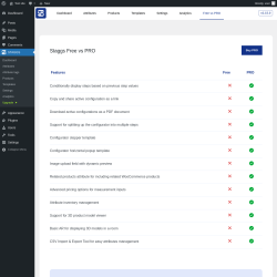 Page screenshot: STAGGS → Free vs PRO