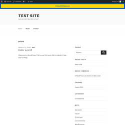 Page screenshot: Test site – Just another WordPress site