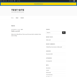 Page screenshot: Test site – Just another WordPress site