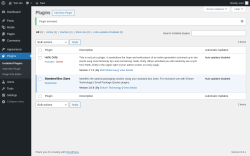 Page screenshot: Plugins &lsaquo; Test site &mdash; WordPress