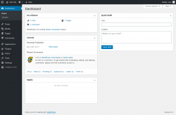 Page screenshot: Dashboard ‹ Test site — WordPress