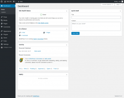 Page screenshot: Dashboard ‹ Test site — WordPress