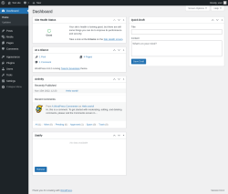 Page screenshot: Dashboard ‹ Test site — WordPress