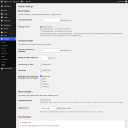 Page screenshot: Settings &rarr; Statify