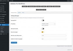 Page screenshot: Stats4wp &rarr; Settings