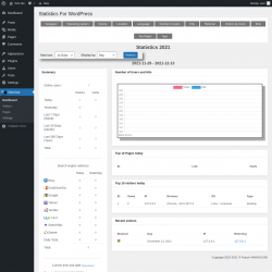 Page screenshot: Stats4wp