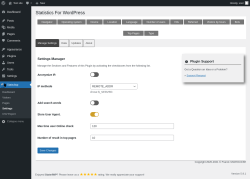 Page screenshot: Stats4wp &rarr; Settings