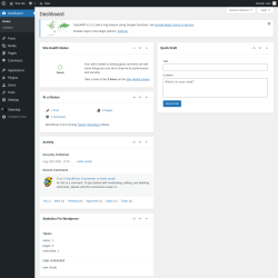 Page screenshot: Dashboard &lsaquo; Test site &mdash; WordPress