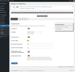 Page screenshot: Stats4wp &rarr; Settings
