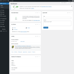 Page screenshot: Dashboard &lsaquo; Test site &mdash; WordPress