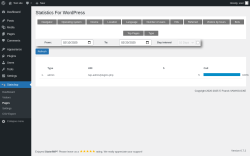 Page screenshot: Stats4wp &rarr; Pages