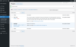 Page screenshot: Plugins &lsaquo; Test site &mdash; WordPress