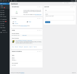 Page screenshot: Dashboard &lsaquo; Test site &mdash; WordPress