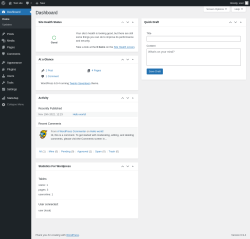 Page screenshot: Dashboard &lsaquo; Test site &mdash; WordPress