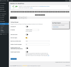 Page screenshot: Stats4wp &rarr; Settings