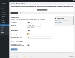 Page screenshot: Stats4wp &rarr; Settings