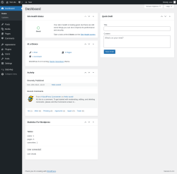 Page screenshot: Dashboard &lsaquo; Test site &mdash; WordPress