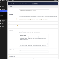 Page screenshot: Post Carousels &rarr; Add New