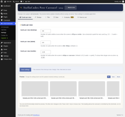 Page screenshot: Post Carousels &rarr; Settings
