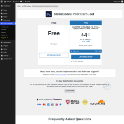 Page screenshot: Post Carousels &rarr; Upgrade&nbsp;&nbsp;➤