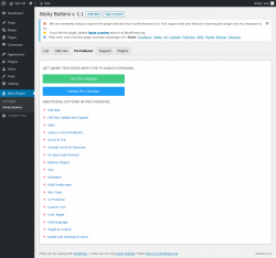 Page screenshot: Wow Plugins &rarr; Sticky Buttons &rarr; Pro Features