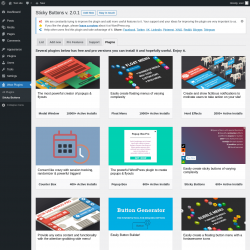 Page screenshot: Wow Plugins &rarr; Sticky Buttons &rarr; Plugins