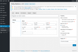 Page screenshot: Wow Plugins &rarr; Sticky Buttons &rarr; Add new
