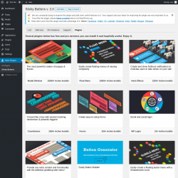 Page screenshot: Wow Plugins &rarr; Sticky Buttons &rarr; Plugins