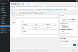 Page screenshot: Wow Plugins &rarr; Sticky Buttons &rarr; Add new