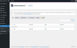 Page screenshot: Wow Plugins &rarr; Sticky Buttons