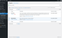Page screenshot: Plugins &lsaquo; Test site &mdash; WordPress