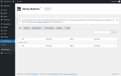 Page screenshot: Wow Plugins &rarr; Sticky Buttons