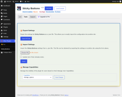 Page screenshot: Wow Plugins &rarr; Sticky Buttons &rarr; Tools