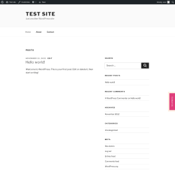 Page screenshot: Test site – Just another WordPress site
