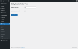 Page screenshot: Settings &rarr; Sticky Anchor Fixer