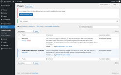 Page screenshot: Plugins ‹ Test site — WordPress
