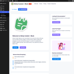 Page screenshot: Sticky Content &rarr; Help And Demo