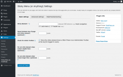 Page screenshot: Settings &rarr; Sticky Menu (or Anything!)