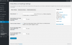 Page screenshot: Settings &rarr; Sticky Menu (or Anything!)