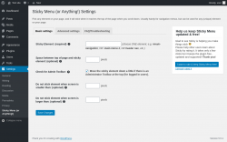 Page screenshot: Settings &rarr; Sticky Menu (or Anything!)