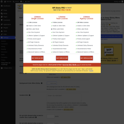 Page screenshot: Settings &rarr; Sticky Menu (or Anything!) &rarr; Get Sticky PRO
