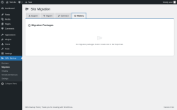 Page screenshot: StifLi Backup &rarr; Migration &rarr; 
            
            History        