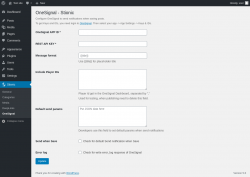 Page screenshot: Stionic &rarr; OneSignal