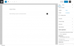 Page screenshot: Add New Page &lsaquo; Test site &mdash; WordPress