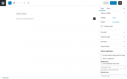 Page screenshot: Add New Page &lsaquo; Test site &mdash; WordPress