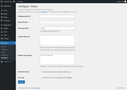 Page screenshot: Stionic &rarr; OneSignal